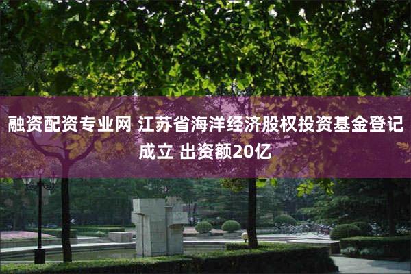 融资配资专业网 江苏省海洋经济股权投资基金登记成立 出资额20亿