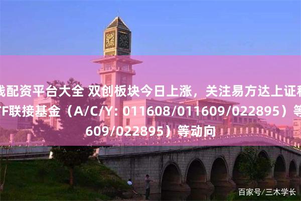 在线配资平台大全 双创板块今日上涨，关注易方达上证科创50ETF联接基金（A/C/Y: 011608/011609/022895）等动向