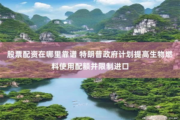 股票配资在哪里靠谱 特朗普政府计划提高生物燃料使用配额并限制进口